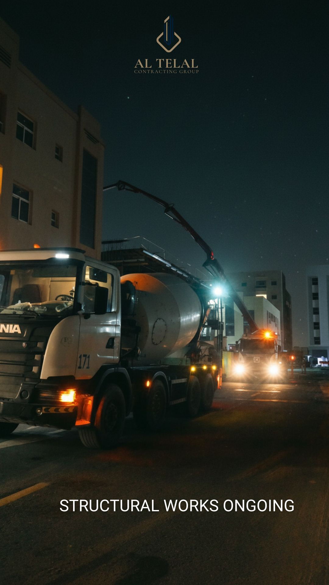 أعمال إنشائية جارية في أحد مشروعات التلال